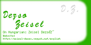 dezso zeisel business card